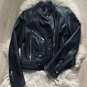 Zara TRF "biker" leather jacket